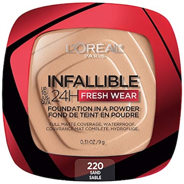 L'Oreal Paris LOreal Paris Makeup Infallible Fresh Wear Foundation in a Powder Up to 24H Wear Waterproof Sand 031 oz Packaging May Vary