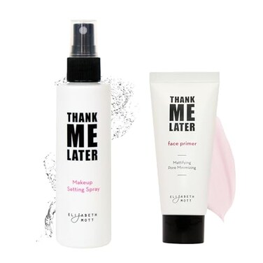 Elizabeth Mott Thank Me Later Primer Setting Spray Bundle Pore Minimizer for Face Smoothing Soft Matte Finish Face Primer Hydrating Setting Spray for LongLasting Makeup 30g 95ml