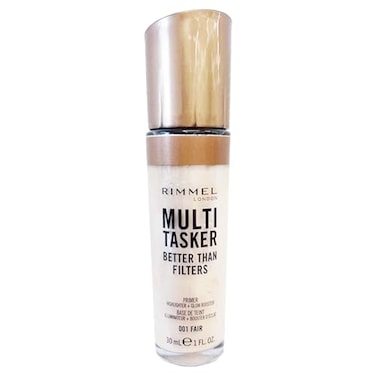 Rimmel MultiTasker Better Than Filters 002 Fair Light Face Primer Glow Booster and Highlighter Vegan Formula AntiAgeing Benefits LightReflecting Pigments Giant SoftTouch Wand 1oz