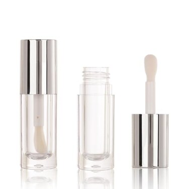 COSIDEA 50pcs Empty Round Silver 6ml big doe foot wand lip gloss tubes for DIY lipgloss lipgloss tube containers with thick wands