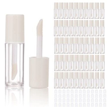 COSIDEA 52pcs Empty White 08ml mini lip gloss tubes Sample size lipgloss containers for sample sack lip oil DIY