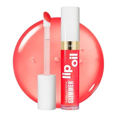 REVLON Super Lustrous Glimmer Lip Oil Moisturizing Tinted Shiny Finish Made with PlantBased Squalane 003 Glow Mama 013 fl oz
