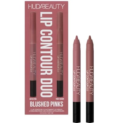 Huda Lip Contour Duo Blushed Pinks 2 Mini Lip Pencils in Muted Pink and Pinky Brown
