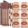Beauty Glazed 6pcs Nude Brown Lip Liner Makeup Set Waterproof SmudgeProof Matte Pencil LongLasting Durable Smooth Easy Glide NonSmudge Contouring Filling Layering NUDEPINK Set