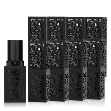 Dioche 10 Pack Empty Lipstick Tubes 121mm Refillable Lipstick Container DIY Lip Balm Tube Black Hollow Lipstick Case for Handmade Cosmetic 01