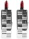 Stephanie Imports Set of 2 Rectangular Vintage Lipstick Cases With Glass Mirror Silver Checker