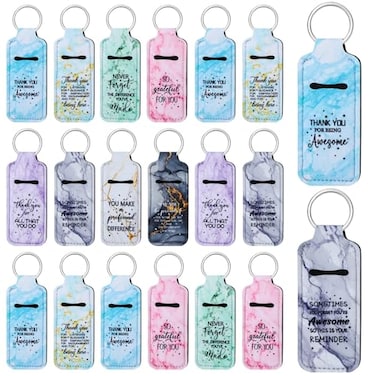 Ecation 72 Pcs Lipstick Holder Bulk Lipstick Holder Keychain Thank You Inspirational Lip Gloss Pouch PortableMarble Colors