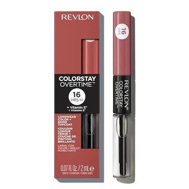 Revlon ColorStay Overtime Liquid Lipstick with Clear Lip Gloss LongLasting Lip Color Dual Ended with Moisturizing Vitamin E 350 Bare Maximum 007 fl oz