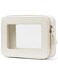 Popvibe Clear Makeup Case White Toiletry Bag Travel Medium Clear Cosmetic Bag with Zipper Small Make Up Bag Organizer Traveling TSA Approved Transparent Bag Car for Essentials