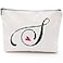 Blue Leaves S Initial Monogram Personalized Travel Makeup BagCosmetic Bag Gifts with Zipper WaterproofMakeup bagLetter S