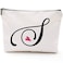 Blue Leaves S Initial Monogram Personalized Travel Makeup BagCosmetic Bag Gifts with Zipper WaterproofMakeup bagLetter S