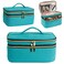 AMOIGEE Large Makeup Bag Travel Makeup Bag Organizer Double Layer Train Case Makeup Bag Toiletry Bag for Makeup Brushes Full Size Bottles Palettes Sponge Cosmetic Organizer