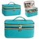 AMOIGEE Large Makeup Bag Travel Makeup Bag Organizer Double Layer Train Case Makeup Bag Toiletry Bag for Makeup Brushes Full Size Bottles Palettes Sponge Cosmetic Organizer
