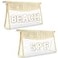 izuzta 2 Pcs Boho Straw Clear Makeup Letter Pouch Sunscreen SPF Bag Pouch Waterproof Beach Toiletry Bag Accessories for Women