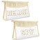 izuzta 2 Pcs Boho Straw Clear Makeup Letter Pouch Sunscreen SPF Bag Pouch Waterproof Beach Toiletry Bag Accessories for Women