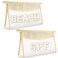 izuzta 2 Pcs Boho Straw Clear Makeup Letter Pouch Sunscreen SPF Bag Pouch Waterproof Beach Toiletry Bag Accessories for Women