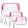 Everfunny 3 Packs Clear Bogg Beach Tote Bag with 4 Pack Insert Hooks Accessories for Bogg Bags Travel Makeup Clean Toiletry Brush Organizer Cosmetic Divider Storage Inner Pouch Rose Red