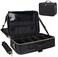 Relavel Makeup Case Large Makeup Bag Professional Train Case 165 inches Travel Cosmetic Organizer Brush Holder Waterproof Makeup Artist Storage Box 3 Layer Large Capacity with Adjustable Strap