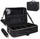 Relavel Makeup Case Large Makeup Bag Professional Train Case 165 inches Travel Cosmetic Organizer Brush Holder Waterproof Makeup Artist Storage Box 3 Layer Large Capacity with Adjustable Strap