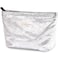 Sminra Makeup Bag Cosmetic bag Silver Preppy Canvas Toiletry Bag for women Cute zipper pouch Organizer Travel accessories Shiny Silver Large