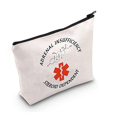 LEVLO Addisons Disease Inspired Gift For Women Adrenal Insufficiency Steroid Dependent Makeup BagAdrenalInsufficiency