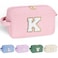 YOOLIFE Girls Birthday Gift Personalized Makeup Bag for 712 Year Olds Bride Friend Teacher Mom Letter K