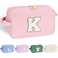YOOLIFE Girls Birthday Gift Personalized Makeup Bag for 712 Year Olds Bride Friend Teacher Mom Letter K