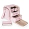 Prokva Travel Makeup Bag with 5 Removable Cases Large Cosmetic Case Make up Organizer with Strap and Multiple Storage Pockets Pink Patented Design