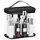 HAOGUAGUA Heavy Duty Leak Proof Clear Travel Bags for Toiletries Transparent Makeup Cosmetic Bag with Zipper and Handle Large Black