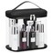HAOGUAGUA Heavy Duty Leak Proof Clear Travel Bags for Toiletries Transparent Makeup Cosmetic Bag with Zipper and Handle Large Black