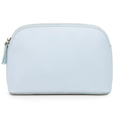 kamumanni Pu Leather Cosmetic Bag Small Makeup Bag for Purse Waterresistant Zipper Pouch for Traveling Light Blue