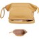 Abiudeng Large Makeup Bag for WomenTravel Makeup Organizer with Brush Holder Dopp Kit EssentialsWaterproof PU Cosmetic Bag for TravelingMulti Compartment CuteSpacious Capacityyellow