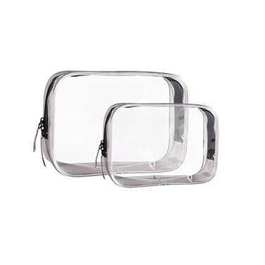 Buminee Clear Travel Bags for Toiletries Lightweight Toiletry Bag 2 Pack Multipurpose Transparent TSA Cosmetic Bag