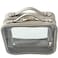 JAZD Clear Makeup Bag Toiletry Bag for Women Cosmetic Case Large Capacity Travel Make Up Bag Organizer Transparent Storage Compartment TSA Approved GRAY
