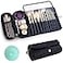 Warmstore Makeup Brush Bag Travel Makeup Brush Case Makeup Brush Holder Organizer Cosmetic Bag Portable Roll Up Brush Storage Bag for Makeup Brushes and Cosmetic Essentials Black