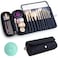 Warmstore Makeup Brush Bag Travel Makeup Brush Case Makeup Brush Holder Organizer Cosmetic Bag Portable Roll Up Brush Storage Bag for Makeup Brushes and Cosmetic Essentials Black
