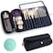 Warmstore Makeup Brush Bag Travel Makeup Brush Case Makeup Brush Holder Organizer Cosmetic Bag Portable Roll Up Brush Storage Bag for Makeup Brushes and Cosmetic Essentials Black