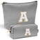 YOOLIFE Initial Makeup Bag Personalized Monogrammed Travel Toiletry Bag Perfect for Teens Weddings and Preppy Styles Black