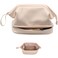 Abiudeng Waterproof Double Layer Makeup Bag for Women Large Capacity Faux Leather Travel Cosmetic Bag with Compartments Brush Holder Portable Makeup Organizer for Traveling Gift for women