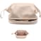 Abiudeng Waterproof Double Layer Makeup Bag for Women Large Capacity Faux Leather Travel Cosmetic Bag with Compartments Brush Holder Portable Makeup Organizer for Traveling Gift for women