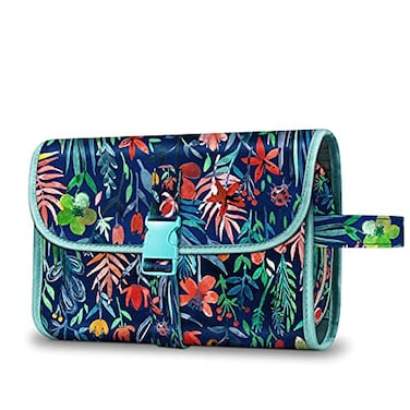 Fintie Portable Toiletry Cosmetic Travel Bag Large Water Resistant Hanging Makeup Organizer Storage Pouch Case for Women Girls Jungle Night
