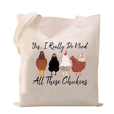 XYANFA Chicken Tote Bag Canvas Cosmetic Bag with Waterproof Design Spacious Storage for Multiple Purposes Creative Gift for Women