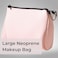 POPUPS Large Makeup Bag with Zipper Pretty Pink Waterproof Neoprene Cosmetic Bag 77 x 1075 x 5 inches
