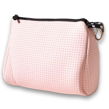 POPUPS Large Makeup Bag with Zipper Pretty Pink Waterproof Neoprene Cosmetic Bag 77 x 1075 x 5 inches