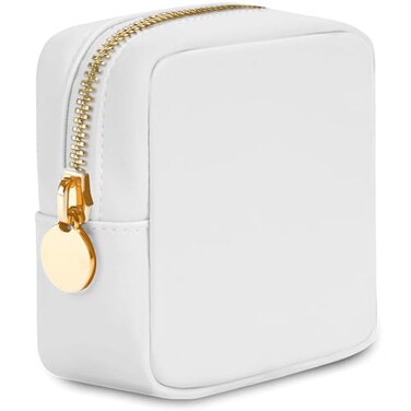 DANCOUR Small Cosmetic Case White for Purse Organization Travel Mini Makeup Bag
