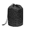 Poceacles Leopard Print Makeup Bag for Women Foldable Portable Drawstring Travel Cosmetic Case Toiletry Bucket Bags Organizer Storage Pocket Black