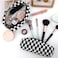 EIMMBD Makeup Bag 3 Pieces Large Capacity Checkered Cosmetic Bags Travel Toiletry Bag Organizer Cute Makeup Pouch Storage for WomenBlack