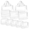 TISRATOK 10 PCS Clear Travel Makeup Toiletry Bag Plastic PVC Cosmetic TSA Approved Organizer Kit with Zipper HandbagWhite