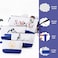 Sinzip 10 Pieces Cotton Canvas Makeup Bag with Bottom and Strap MultiPurpose Cosmetic Bag with Zipper Travel Toiletry Pouch Blank DIY Craft Bag WhiteBlue M