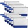 Sinzip 10 Pieces Cotton Canvas Makeup Bag with Bottom and Strap MultiPurpose Cosmetic Bag with Zipper Travel Toiletry Pouch Blank DIY Craft Bag WhiteBlue M